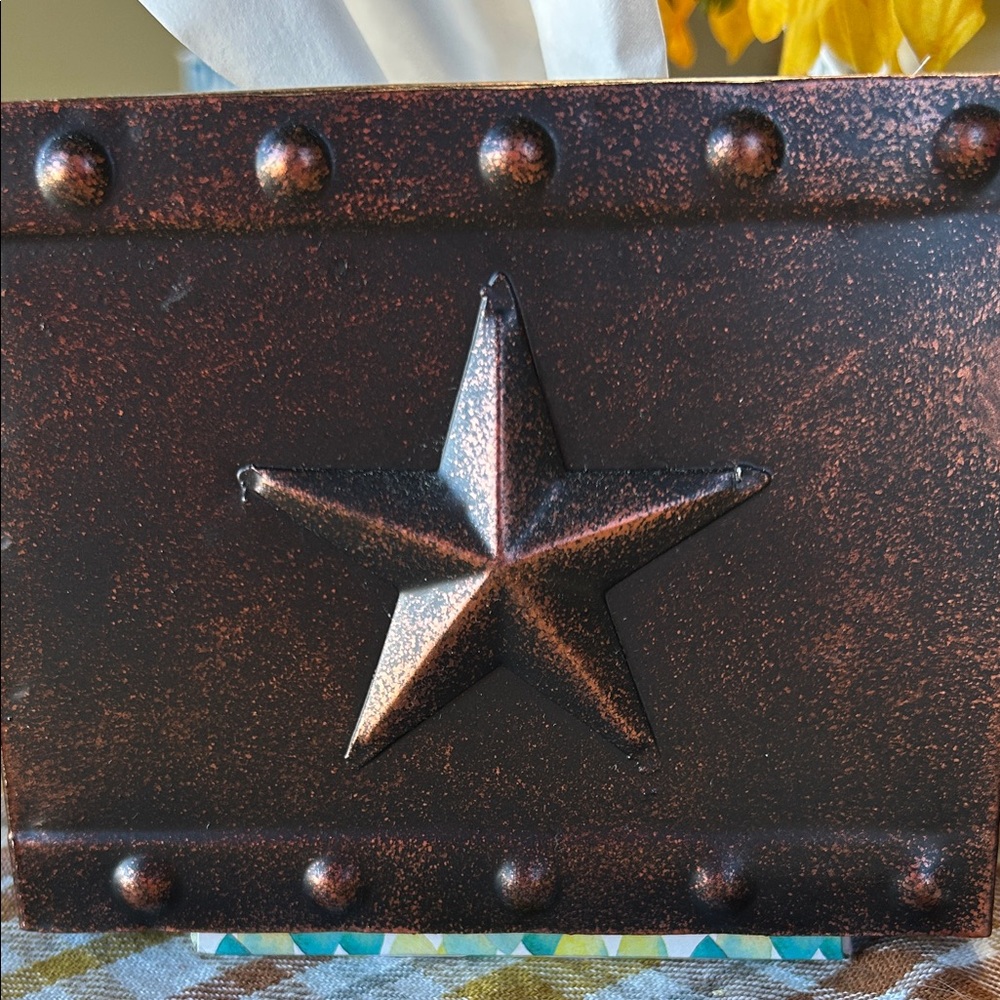 Rustic Star Tissue Box Holder and Cup Dispenser Set sku#174 - Picture 2 of 5